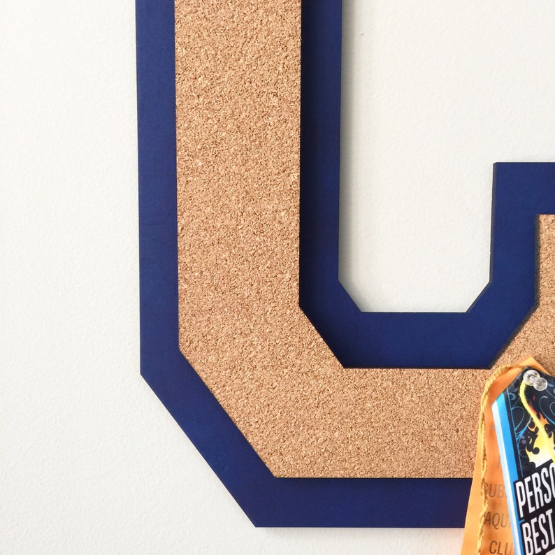 Varsity Letter Cork Board Name Sign Initial Wood Letter Etsy