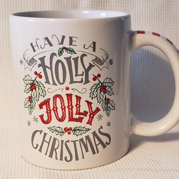 Have A Holly Jolly Christmas Coffee Mug Marketplace Brands Reindeer Sleigh Rides Warm Blankets Hot Cocoa Snowflakes