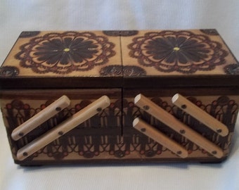 Antique Wooden Box Beautiful Style Vintage Collectible Decorative Gift Item