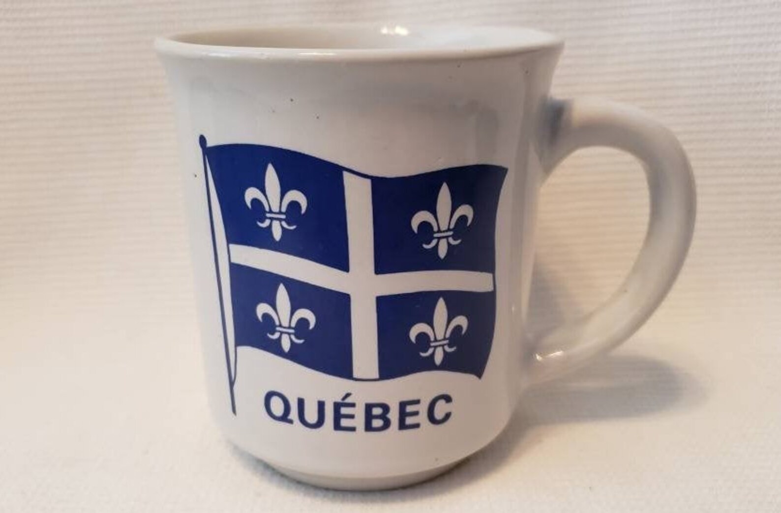 Vintage Ceramic Souvenir Quebec Canada Fleur De Lis Flag Etsy