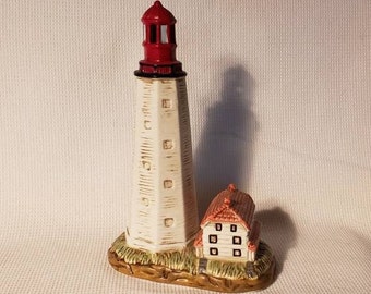 Vintage Geo Z Lefton Sandy Hook Porcelain Lighthouse Figurine 1993 #01187 Collectible Beach