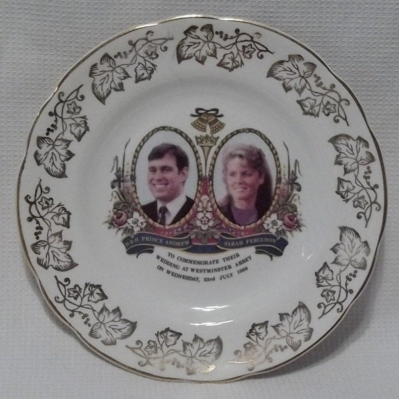 Vintage Argyle Bone China Commemorative Plate England Wedding Prince