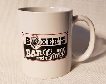 Vintage Boxer's Bar And Grill Souvenir Coffee Mug Collectible Keepsake Dog