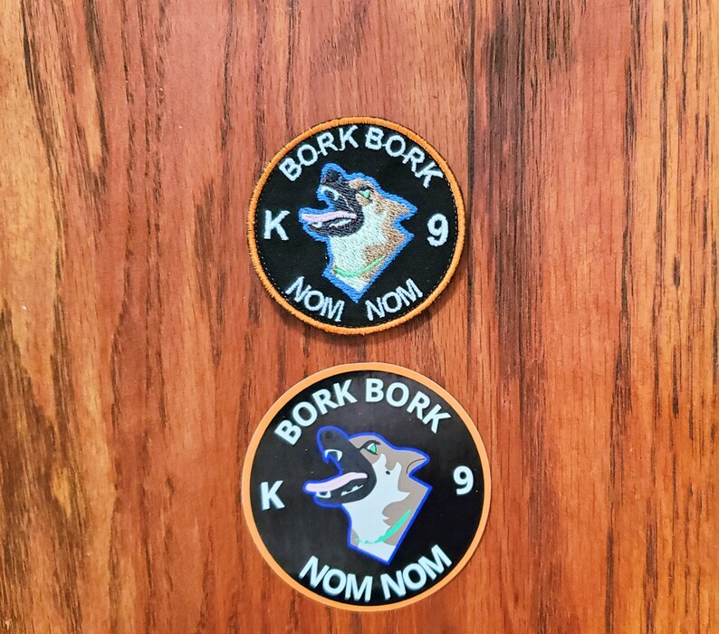 K9 Bork Bork Nom Nom Patch/stick Etsy