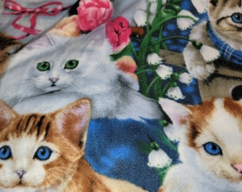Kitty Fleece Fabric: Soft Warm Cozy Material By The Yard