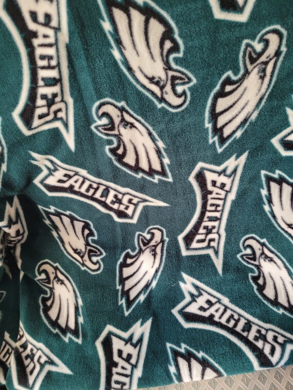 Philadelphia Eagles Fleece Fabric remnant 60 inch by 32 inch Make your own  no sewing Blankets Scarves, Pillows, This is the last piece