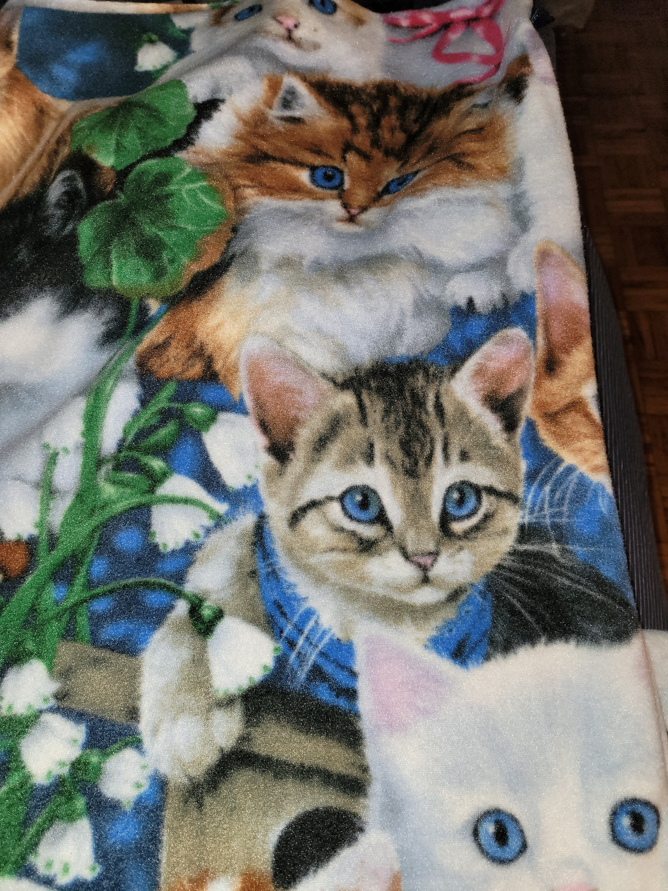 Little Kittys, Soft Warm Cut by the Yard, Fleece Fabric It is