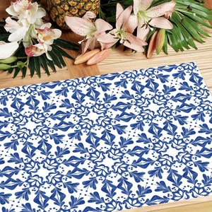 Tovaglietta laminata con motivo cementine blu 1