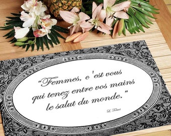 Baroque laminated placemat quote Tolstoy