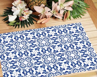 Laminated blue tiles placemat 1