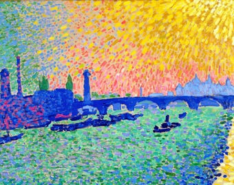 Set de table plastifié André Derain Le Pont de Waterloo / Déco Fauvisme Londres Tamise