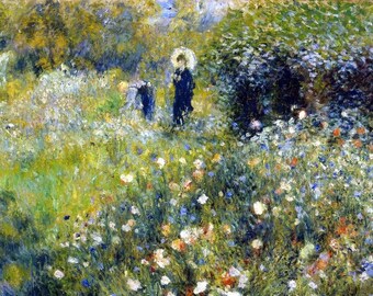 Original plastic placemat Renoir "Woman with umbrella in a garden"