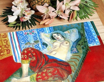 Set de table Henri Matisse Odalisque à la culotte rouge / Déco Art Orientaliste Rétro / Set de Table Charme Fauvisme