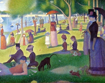 Original plastic placemat Seurat "A Sunday Afternoon on the Island of La Grande Jatte"