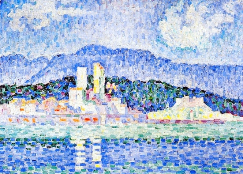 Reproduction Tableau Signac 'Antibes' - Poster 50x70 Cm, Décoration Murale
