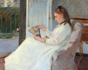 Laminated placemat Berthe Morisot "The sister of the artist at his window"