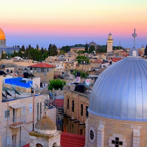 Laminated placemat israel jerusalem