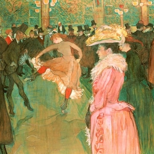 Laminated placemat Toulouse-Lautrec &quot;At the Moulin Rouge, The Dance&quot;