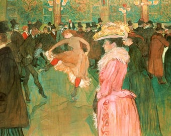 Laminated placemat Toulouse-Lautrec "At the Moulin Rouge, The Dance"