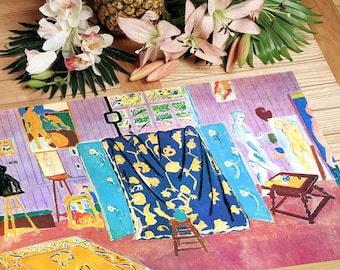 Set de table plastifié Henri Matisse L'Atelier rose / Déco Art Moderne Rose Chic Fauvisme