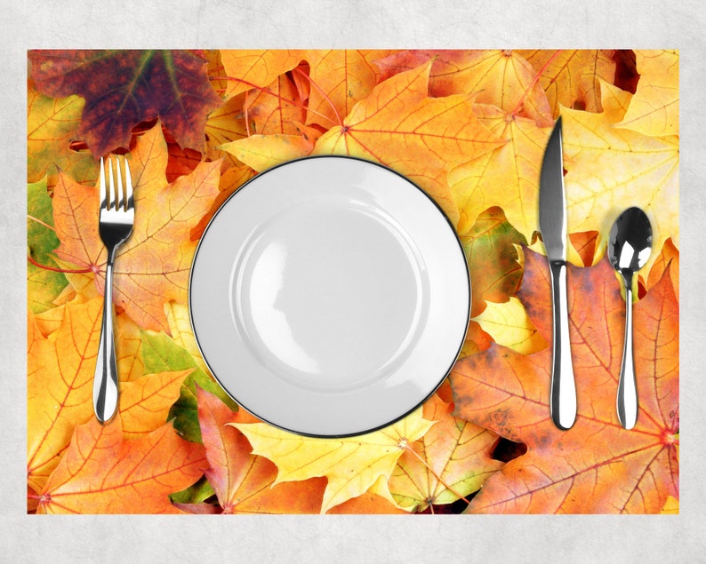 Laminated Placemat Autumn Leaves Etsy