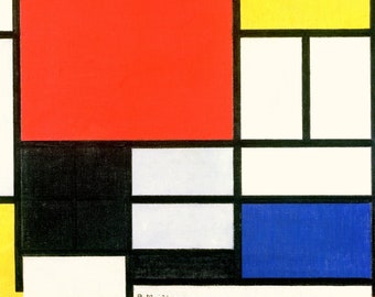 Plastic placemat Mondrian Composition with red yellow blue and black