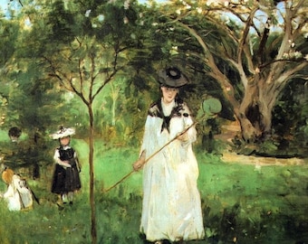 Laminated placemat Berthe Morisot "The butterfly hunt"