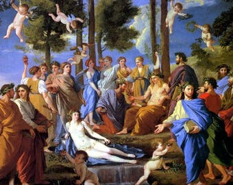 Laminated placemat Poussin Apollo and the Muses