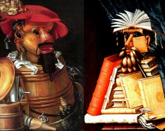 Laminated placemat Arcimboldo The Librarian and The Waiter