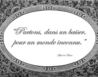 Baroque laminated tabletop quote Musset