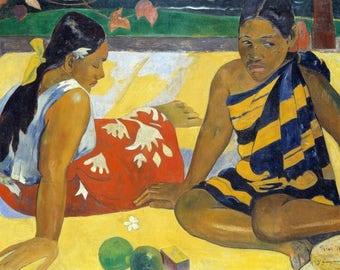 Original plastic placemat Gauguin "Two Women of Tahiti"