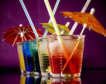 Plastic placemat colorful drinks