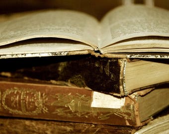 Laminated placemat old books