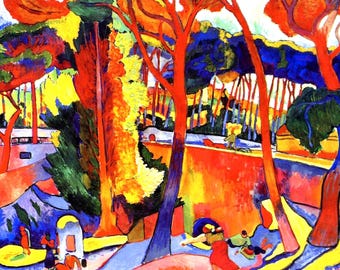 Set de table plastifié André Derain L'Estaque, route tournante / Déco Fauvisme Provence