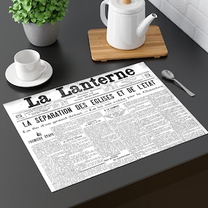 Tovaglietta laminata vecchi giornali Separazione tra Chiese e Stato