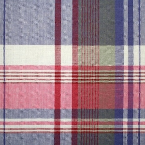 Laminated placemat blue and red plaid pattern