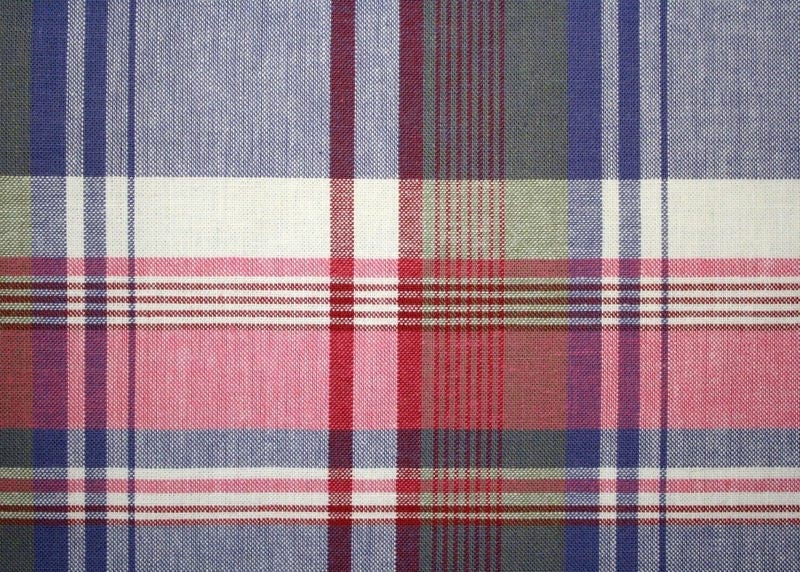 Set de Table Plastifié Motif Tissu Écossais Bleu et Rouge