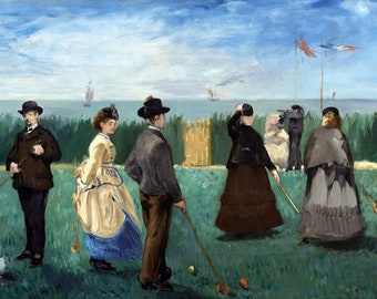 Laminated placemat Manet Croquet at Boulogne