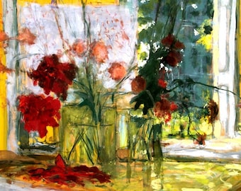 Laminated placemat Vuillard Flowers on a fireplace in Clayes