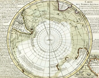 Laminated placemat ancient map of Antarctica