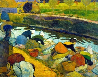 Original plastic placemat Gauguin "Washerwomen"