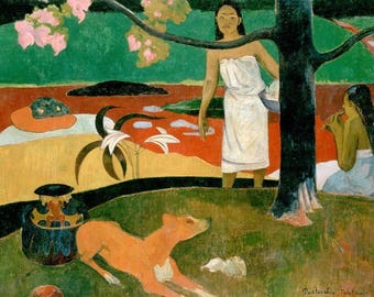 Original plastic placemat Gauguin Tahitian pastoral
