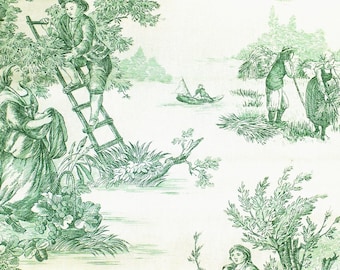 Green plastic placemat Toile de Jouy number 1
