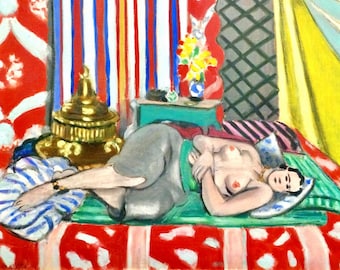 Set de table plastifié Henri Matisse Odalisque à la culotte grise / Déco Art Orientaliste Rétro / Set de Table Charme Élégant