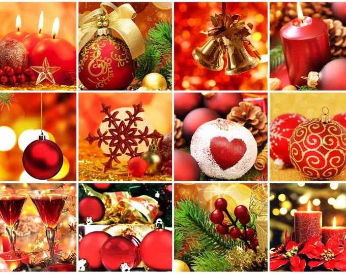 Featured listing image: Set de table plastifié décorations de noël rouge / Décoration de Fête Hivernale Lavable | Fabriqué en France