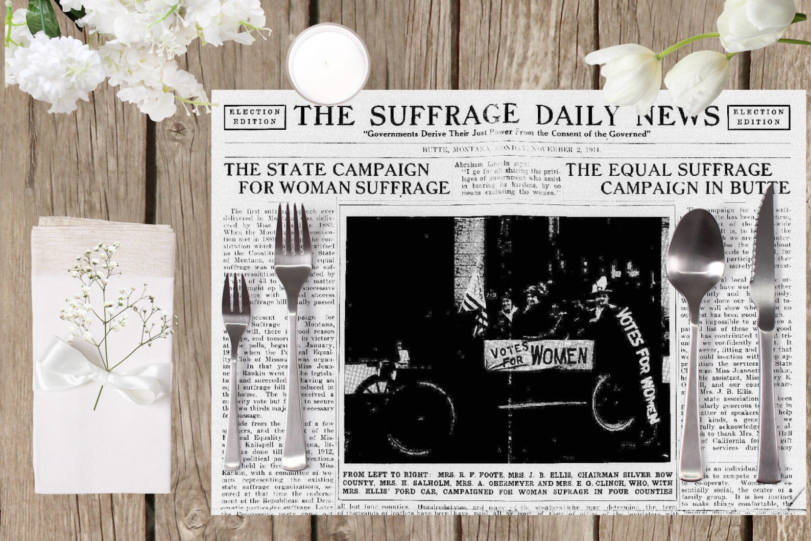 Laminated Placemat Old Newspaper Women's Right to Vote Etsy