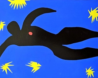 Set de table plastifié Henri Matisse Icare (Jazz) / Déco Art Moderne Bleu Outremer