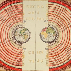 Ptolemäus laminierte Placemet antike Karte des Universums