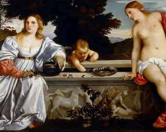 Laminated placemat Titian "Sacred and Profane Love"