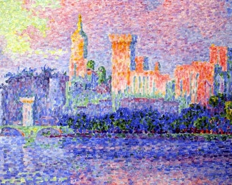 Original plastic placemat Signac "The Papal Palace, Avignon"